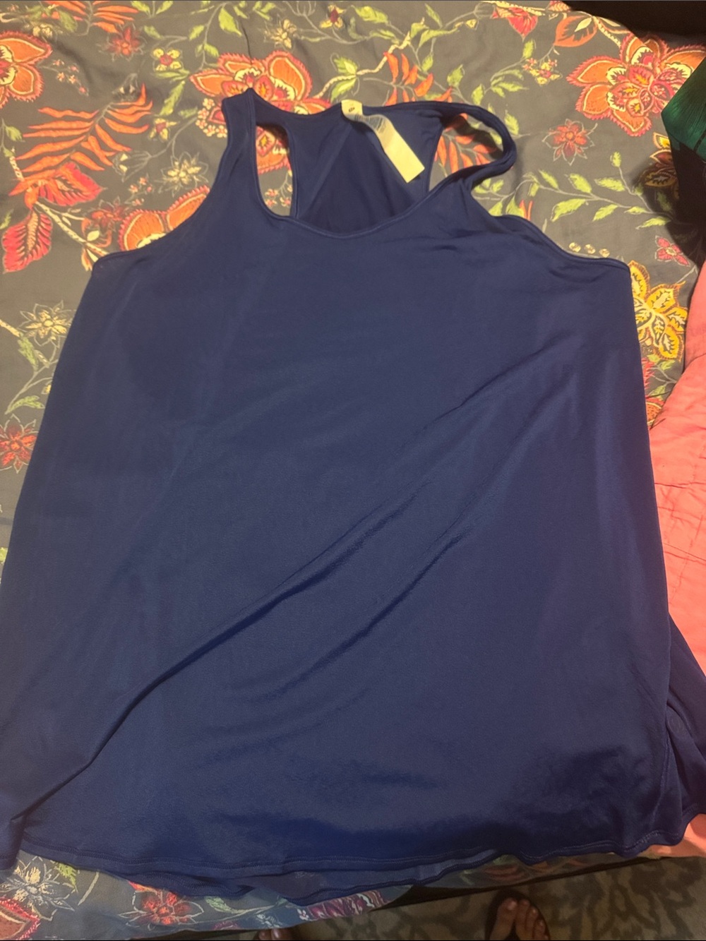 lululemon athletica Deep Navy Racerback Tank with a pleat on the back.